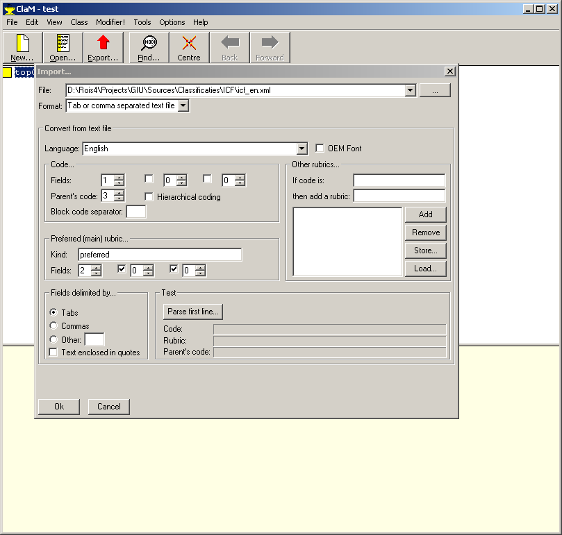 ClaM Import Functionality